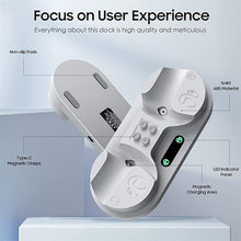SYOSI Charging Station for Playstation VR2 Controller, Charging Dock Compatible with PS VR2 Controller LED Light Desk Charger Stand with Accessories 4 Type-C Magnetic Clasp and Type-C Cable (White)