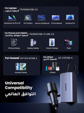 UGREEN 150W Multi Port Car Charger, 4 Port USB C Fast Car Adapter GaN Charger, Automobile Battery Power Plug for Backseat with Clip, Compatible for MacBook Air/Pro, Lenovo,iPhone 16 Series, S25 Ultra