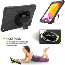 Herize iPad 9th/7th/ 8th Generation Case Cover iPad 10.2 Case 2021 2019 2020 with Screen Protector, Heavy Duty Hard Durable Shockproof Protective Case with Kickstand,Hand Strap, Shoulder Strap Black