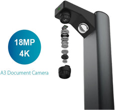 IRIScan Desk document scanner, book scanner - v7pro:4K UltraHD | 18MP | 600dpi | portable scanner | visualizer | document camera | OCR|IA flattening | auto scan | finger eraser | Win Mac