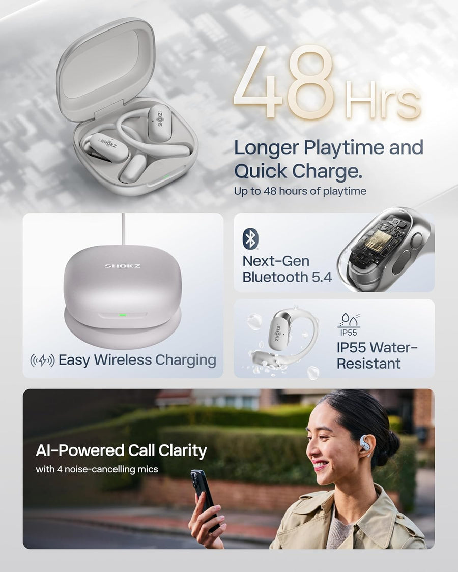 Shokz NEW OpenFit 2+ Open-Ear Headphones