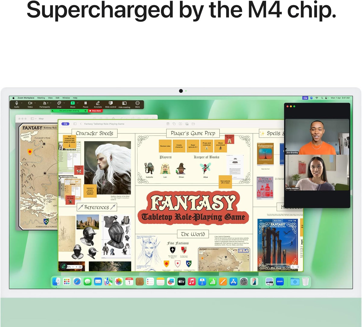 Apple 2024 iMac (24-inch, Apple M4 chip with 8-core CPU and 8‑core GPU, 16GB Unified Memory, 256GB) - Green; Arabic/English