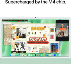 Apple 2024 iMac (24-inch, Apple M4 chip with 8-core CPU and 8‑core GPU, 16GB Unified Memory, 256GB) - Green; Arabic/English