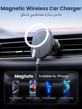 UGREEN iPhone 16 Pro Magsafe Car Wireless Charger Holder 2-in-1 Car Cradle Magnetic Wireless USB Charger Magsafe for Dashboard/Windshield/Air Vent, iPhone 16/15/14/13/Series
