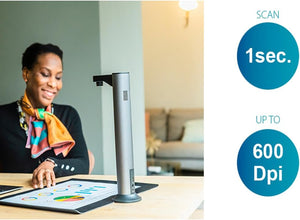 IRIScan Desk document scanner, book scanner - v7pro:4K UltraHD | 18MP | 600dpi | portable scanner | visualizer | document camera | OCR|IA flattening | auto scan | finger eraser | Win Mac