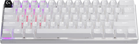 Logitech G PRO X 60 LIGHTSPEED Wireless Gaming Keyboard, Ultra Compact TKL 60% Mechanical Keyboard for Windows PC, LIGHTSYNC RGB, Dual-Shot PBT Keycaps, GX Optical Tactile Switches - White