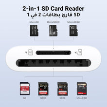 UGREEN SD Card Reader for iPhone 16/iPhone 15, 2-in-1 USB C Memory Card Adapter, 10x Faster Transfer Speed to 170MB/s, Micro SD Reader for MacBook M1, M2, iPad, Samsung, Huawei, Dell, XPS, White