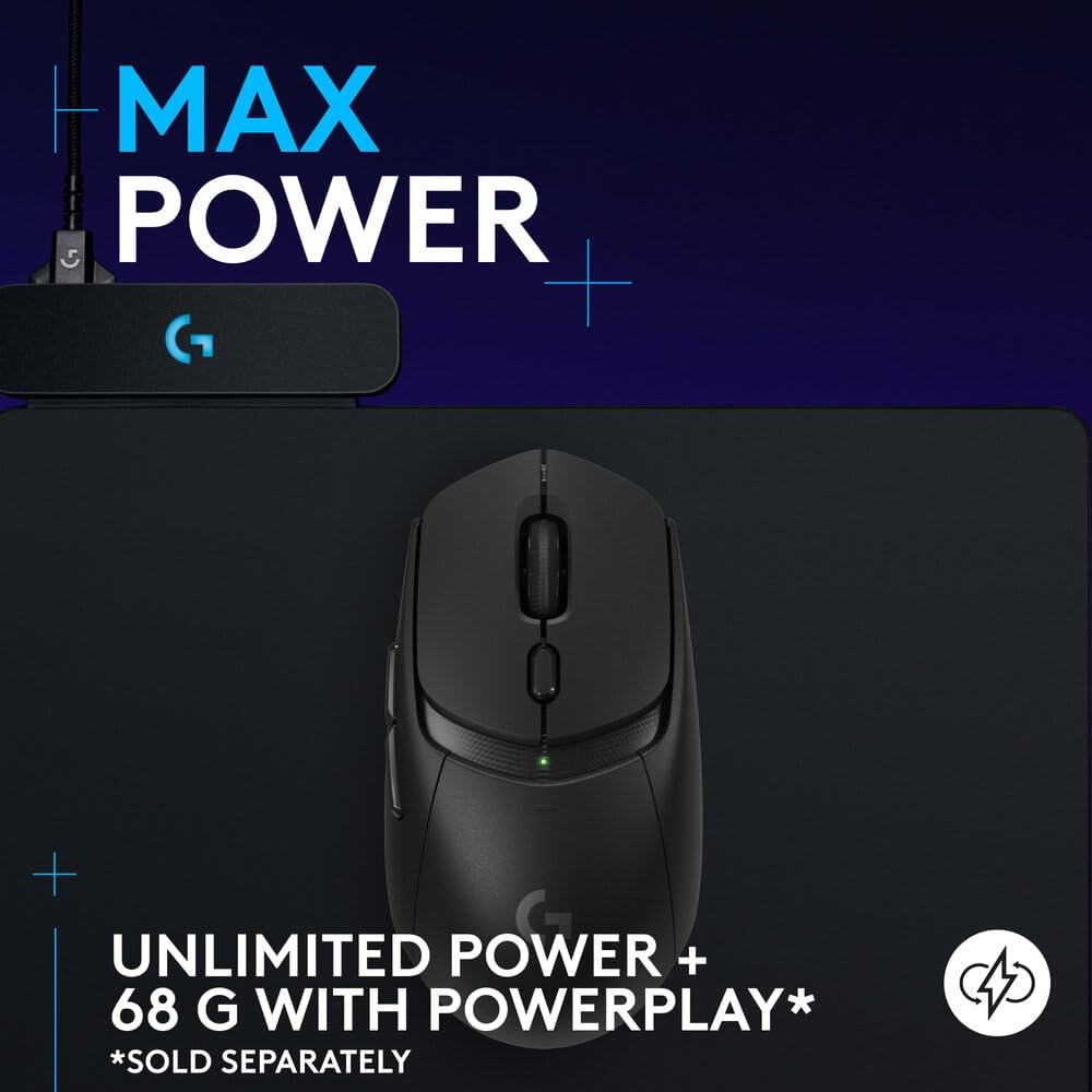 Logitech G309 LIGHTSPEED Wireless Gaming Mouse, Lightweight, LIGHTFORCE Hybrid Switches, HERO 25K Sensor, 300+ Hour Battery Life With AA Battery, 6 Programmable Buttons, PC & Mac - Black