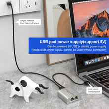 Ethernet Cable Splitter 1 to 2 with High-Speed 1000Mbps - Ethernet Splitter with USB Power Cable, Extra Ethernet Ports for Router, Cat 5/6 RJ-45 LAN Y-Splitterr[2 Devices Simultaneously Networking]
