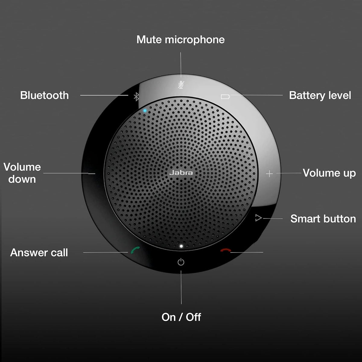 Global Teck Worldwide Jabra 510 Speak Bluetooth Speakerphone- PC, MAC, Tablet, Smartphone Compatible, MS Teams Skype Version 7510-109 - Microfiber Cloth