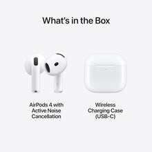 Apple AirPods 4 Wireless Earbuds, Bluetooth Headphones, with Active Noise Cancellation, Adaptive Audio, Transparency Mode, Personalized Spatial Audio, USB-C Charging Case, Wireless Charging, H2 Chip