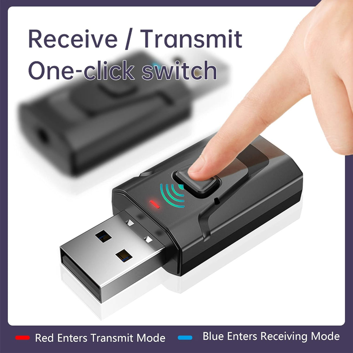 KASTWAVE USB Bluetooth 5.0 Transmitter Receiver, 4 in 1 Mini Wireless Audio Adapter, 3.5mm Bluetooth AUX Adapter Car Bluetooth Receiver for TV PC Headphone Speaker Car/Home Stereo System