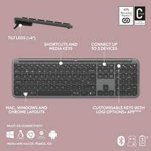 Logitech Signature Slim K950 Wireless Keyboard, Sleek Design, Switch Typing Between Devices, Quiet Typing, Bluetooth, Multi-OS, Windows, Mac, Chrome, Arabic Layout - Graphite