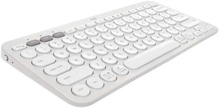 Logitech Pebble Keys 2 K380s, Multi-Device Bluetooth Wireless Keyboard with Customizable Shortcuts, Slim and Portable, Easy-Switch for Windows, macOS, iPadOS, Android, Chrome OS, US Intl Layout- White
