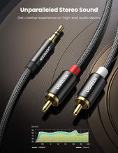 UGREEN RCA to 3.5mm Audio Cable 1Meter, 2 RCA Male to 3.5mm(1/8