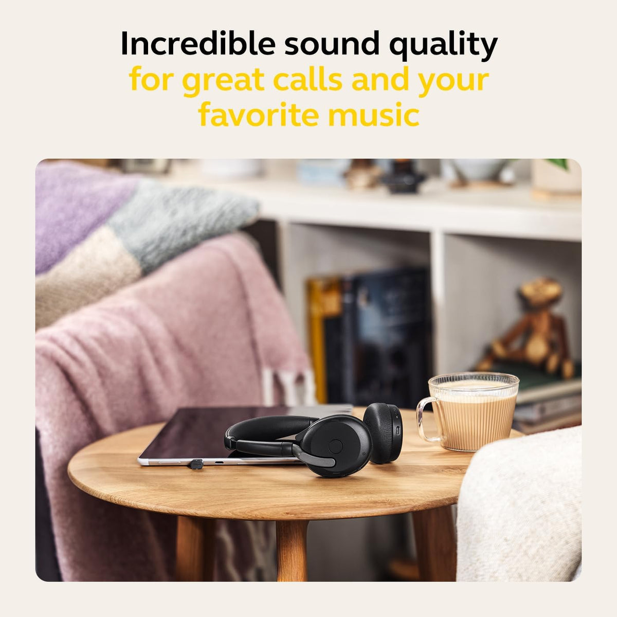 Jabra Evolve2 65 Flex - Wireless Stereo Headset with Bluetooth, Noise-cancelling Jabra ClearVoice Technology and Hybrid ANC - Certified for MS Teams - Black