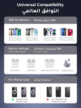 UGREEN MagFlow Qi2 Wireless Charger 15W, 2 in 1 Magsafe iPhone Charger Magnetic Stand Airpods Wireless 15W Fast Charging Station 360° Free Rotation for iPhone 16/15/14/13/series, AirPods Pro 4/3/2