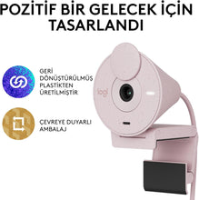 Logitech Brio 300 Full HD Webcam with Privacy Shutter, Noise Reduction Microphone, USB-C, Ceritified for Zoom, Microsoft Teams, Google Meet, Auto Light Correction - Rose