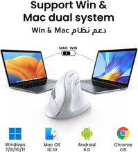 UGREEN Ergonomic Mouse, Vertical Wireless Mouse, 2.4GHz Optical Bluetooth Mice, 4 Adjustable DPI 1000/1600/2000/4000 Levels, 5 Buttons Mice for Laptop, PC, Chromebook, Desktop, Notebook etc, White