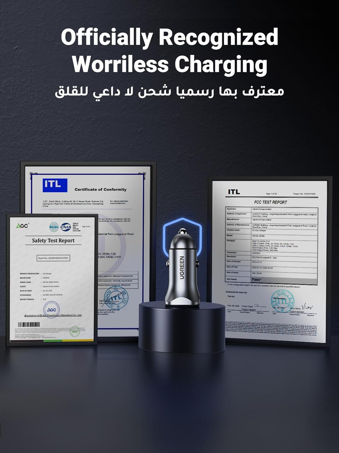 UGREEN PD 24W Car Charger Fast Charging Dual USB Phone Plug Adapter Car Charger Type C Compatible with iPhone 16 Pro Max/16 Pro/15/14/13x/12/11, iPad, Samsung S25/S24, Huawei Mate60,etc