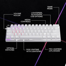 Logitech G PRO X 60 LIGHTSPEED Wireless Gaming Keyboard, Ultra Compact TKL 60% Mechanical Keyboard for Windows PC, LIGHTSYNC RGB, Dual-Shot PBT Keycaps, GX Optical Tactile Switches - White