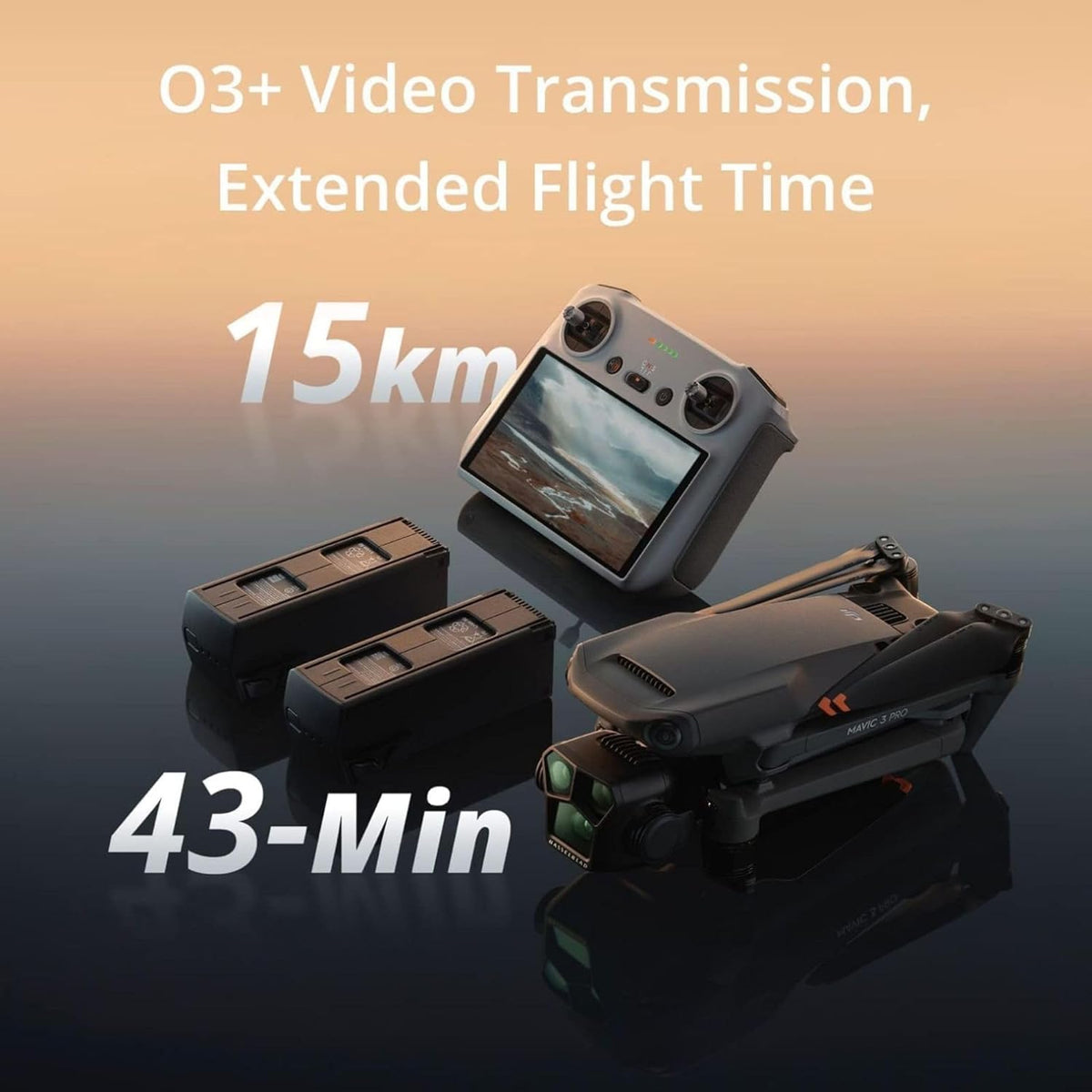 DJI Mavic 3 Pro Fly More Combo with DJI RC, Flagship Triple-Camera Drone with CMOS Hasselblad Camera, 15k video transmission, 3 Batteries