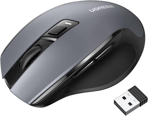 UGREEN Bluetooth Mouse for Laptop, Ergonomic Wireless Mouse Bluetooth 5.0 & USB 2.4G, Ultra-fast Scrolling, 5DPI Precise Smooth Tracking, Silent Cordless Mice for PC/Laptop/Tablet/Computer/Smart TV