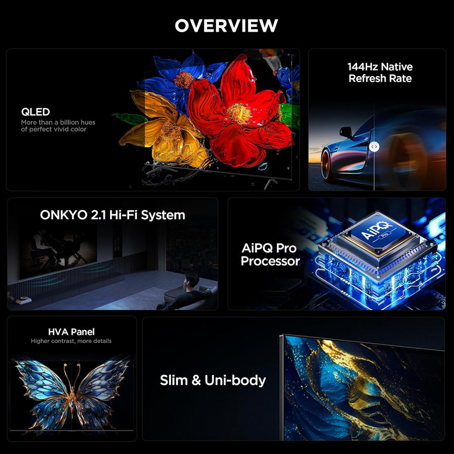 TCL Television 85 Inch Smart TV 4K QLED Colorful Quantum Crystal HDR 10+ Gaming Google TV