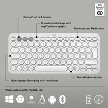 Logitech Pebble Keys 2 K380s, Multi-Device Bluetooth Wireless Keyboard with Customizable Shortcuts, Slim and Portable, Easy-Switch for Windows, macOS, iPadOS, Android, Chrome OS, US Intl Layout- White