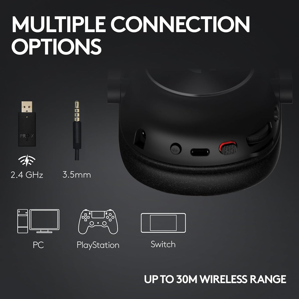 Logitech G PRO X 2 LIGHTSPEED Wireless Gaming Headset, Detachable Boom Mic, 50mm Graphene Drivers, DTS:X Headphone 2.0-7.1 Surround, Bluetooth/USB/3.5mm Aux, for PC, PS5 - Magenta
