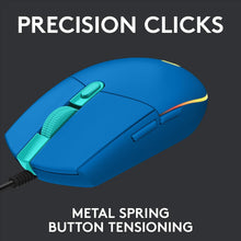 Logitech G203 2nd Gen Wired Gaming Mouse, 8,000 DPI, Rainbow Optical Effect LIGHTSYNC RGB, 6 Programmable Buttons, On-Board Memory, Screen Mapping, PC/Mac Computer and Laptop Compatible - Blue