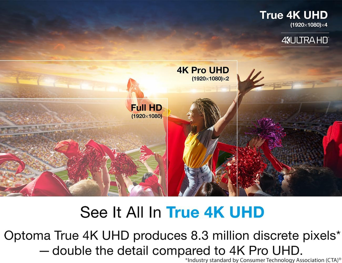 Optoma UHD35STx Short Throw True 4K UHD Gaming and Home Entertainment Projector 3,600 Lumens 240Hz Refresh Rate and Ultra-Low 4ms Response Time