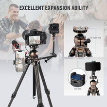 Neewer LT35 LiteTrip 61″ Carbon Fiber Travel Tripod with Panoramic Ball Head Lightweight 1.13 kg, 22 lb Load Capacity, Arca QR & Phone Grip