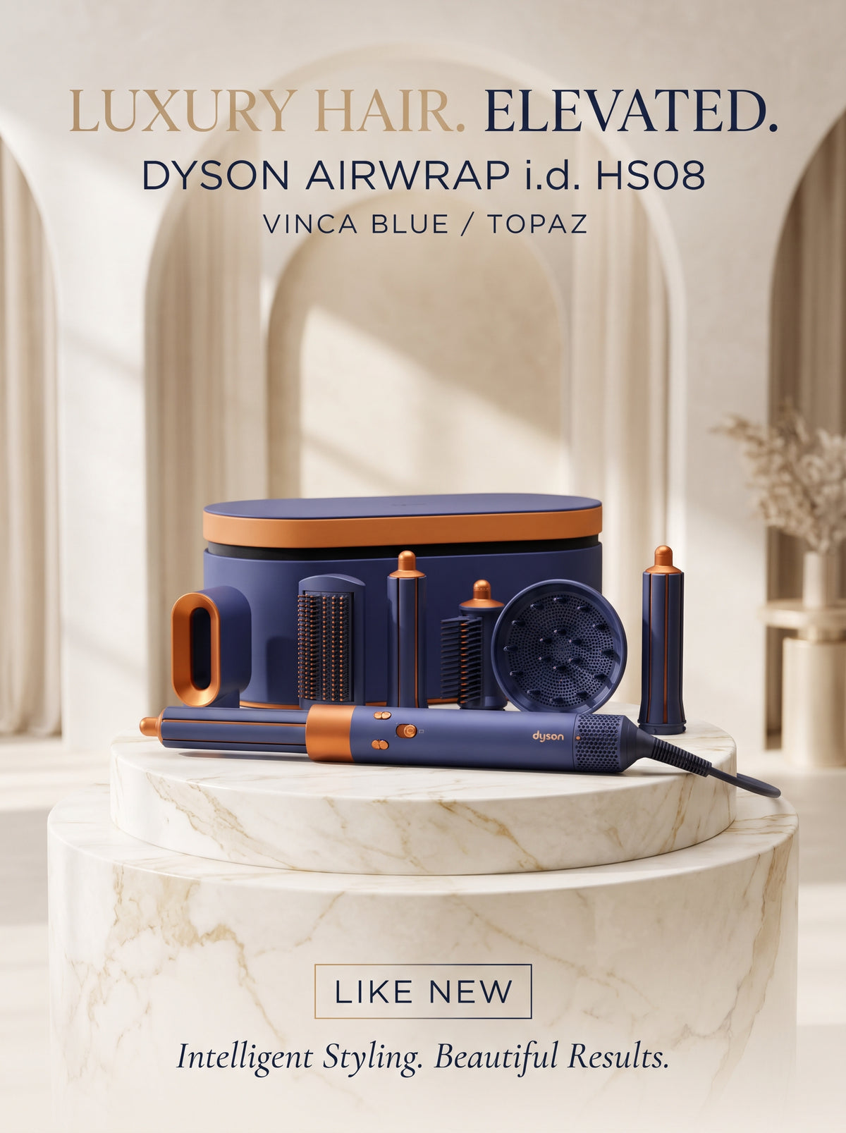 Dyson Airwrap i.d. HS08 Multi-Styler & Dryer – Vinca Blue/Topaz, Curly + Coily Edition (Like New)