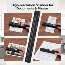MUNBYN Portable Scanner, Photo Scanner for A4 Documents Pictures Pages Texts in 900 Dpi, Flat Scanning, Include 16G SD Card, Wand Document Reader Uploads Images to Computer Via USB Cable, No Driver