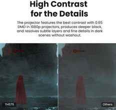 BenQ TH575 | 1080P Gaming Projector | 3800 Lumens | Low Latency with Enhanced Game-Mode | High Contrast Rec.709 | 3D Ready, Auto Vertical Keystone, 1.1x Zoom | Home HD Cinema Entertainment