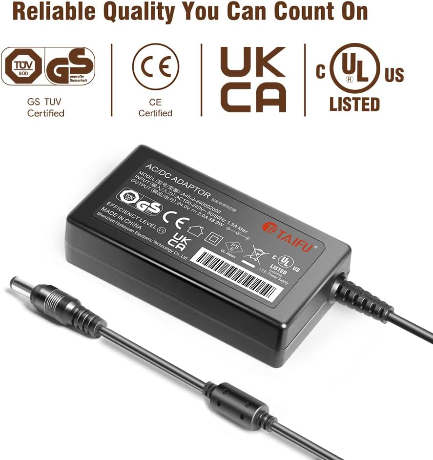 TAIFU 24V Power Supply Adapter for Brother ScanNCut 2 CM350 CM-250 CM100DM CM550 CM900 CM650 Scanner Logitech G25 G27 G29 G920 G923 G940 Microsoft Xbox 360 Racing Wheel Bose Soundbar 500 Charger Cable