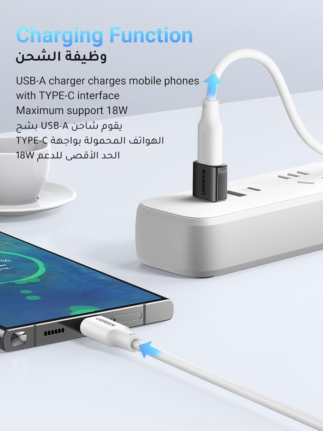 UGREEN USB C to USB Adapter 2Pack 10Gbps Type C to A Connector, C Female to A Male Adapter, TypeC Converter for iPad Pro Air, iPhone16 Pro Max,Galaxy S23 S24 Ultra