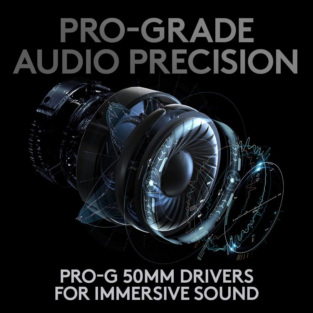 Logitech G Pro X Wireless Lightspeed Gaming Headset With Blue Vo!Ce Mic Filter Tech, 50 mm Pro-G Drivers, And Dts Headphone:X 2.0 Surround Sound