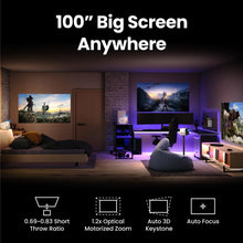 BenQ X300G Gaming Projector 4K HDR, 4ms Low Imput Response, LED 2000 ANSI Lumen, Short Throw, Flexible Installation, Portable, 3D Keystone, Auto Focus, Buit-in Game Modes, Charge & Display USB-C