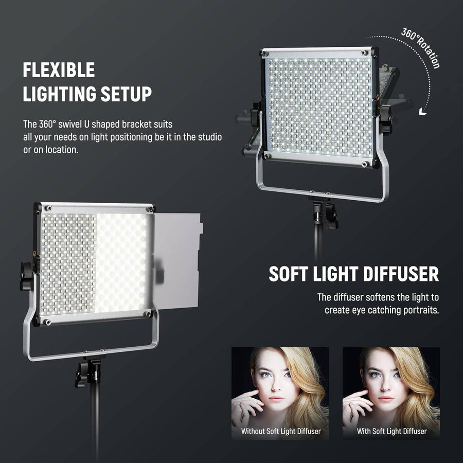 NEEWER Upgraded 660 PRO II RGB LED Video Light with App Control&Stand Kit