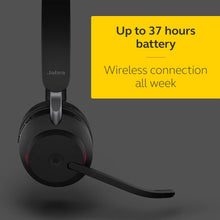 Jabra Evolve2 65 Wireless PC Headset – Noise Cancelling Microsoft Teams Certified Mono Headphones With Long-Lasting Battery – USB-A Bluetooth Adapter – Black