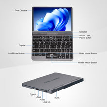 Crelander 2-in-1 Mini Laptop | 8-Inch Touchscreen Portable Small Pocket Computer | Intel 12th Gen N100 Processor | 12GB DDR5 RAM 512GB SSD |PD 30W Charging | WiFi6 BT5.2 |Backlit Keyboard |Windows 11