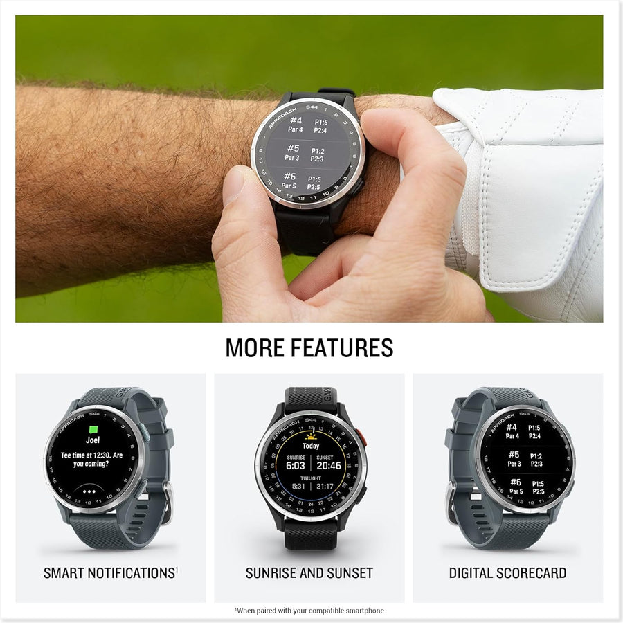 GARMIN GPS Golf Lightweight Smartwatch Approach S44