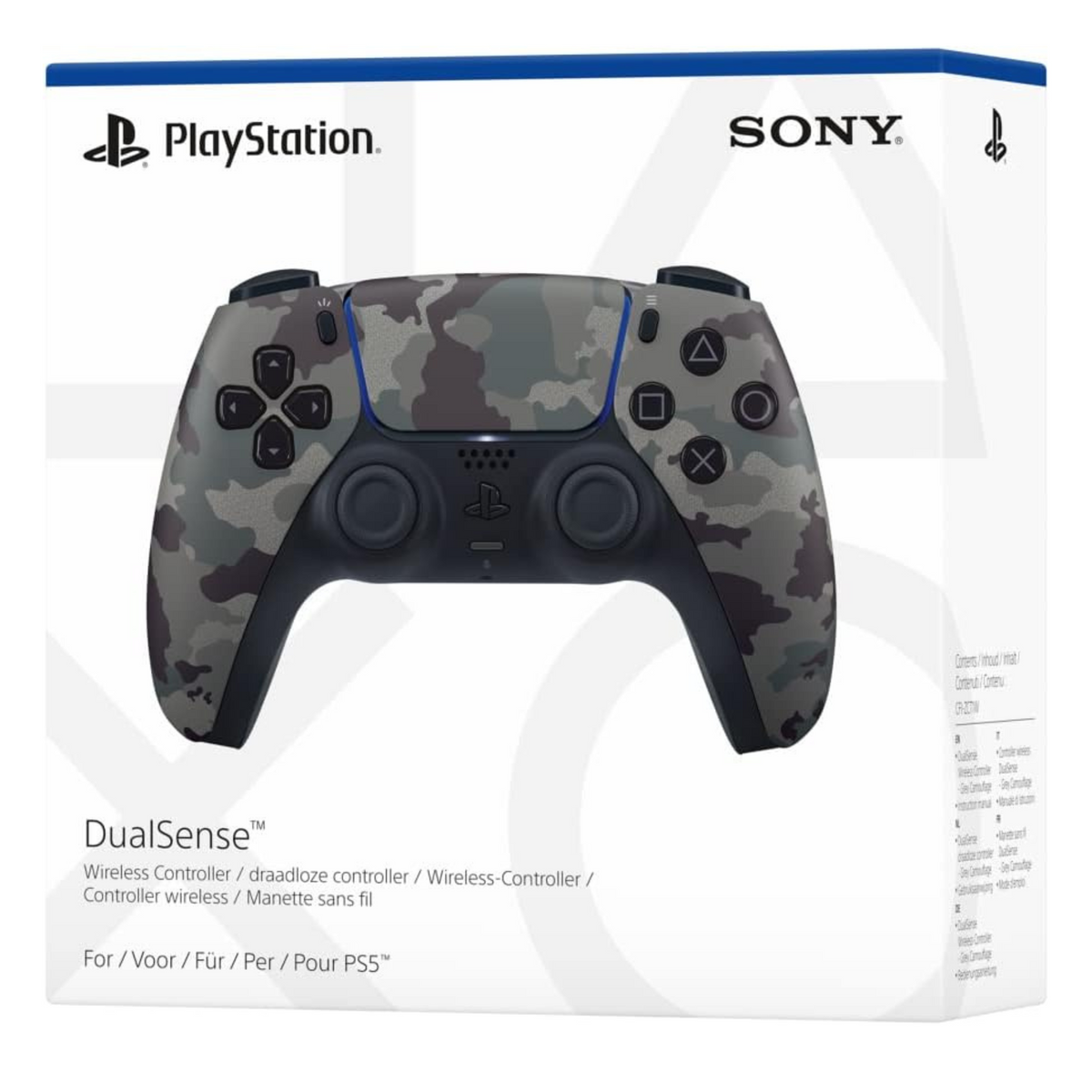 Sony PlayStation 5 DualSense Wireless Controller, Haptic Feedback, Adaptive Triggers, Built-in Microphone And Headset Jack Grey Camouflage