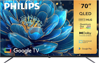 Philips 70 INCH 4K QLED Google Smart TV, 8100 Series 70PQT8169/56,Dolby Vision/HDR 10/HLG, HDMI 2.1, Google Voice Assistant, Youtube, Netflix, Shahid, 1 Year Warranty