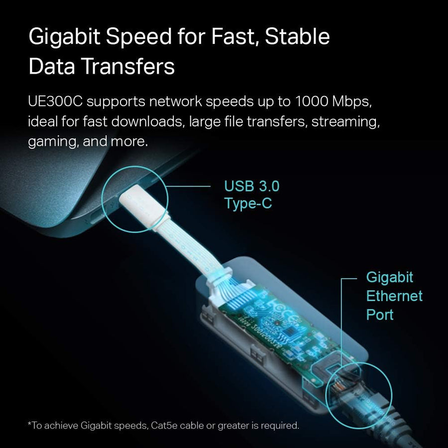TP-Link USB C To Ethernet Adapter(UE300C), RJ45 To USB C