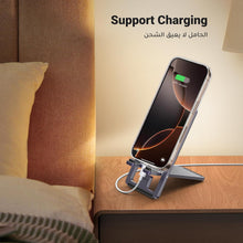 UGREEN Cell Phone Stand Portable Mobile Stand Adjustable iPhone Holder for Desk Foldable Adjustable Viewing Angle Stable Alloy Metal Mobile Holder Fit for All Phones iPhone 16 Pro Max S25 Ultra