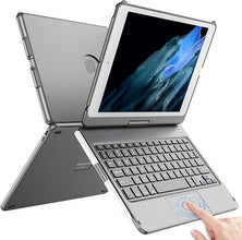 TQQ Touchpad Keyboard Case for iPad 10.2 9th/8th/7th Gen, Keyboard Case for iPad 9th Generation/8th/7th Gen-360° Rotatable Protective Cover with Pencil Holder (Gray)