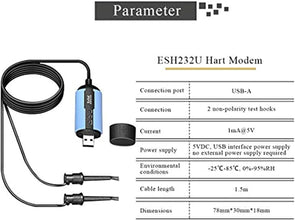 BAOSHISHAN Hart Modem with USB Port ESH232U for Rosemount/ABB/KROHNE/E+H/YOKOGAWA